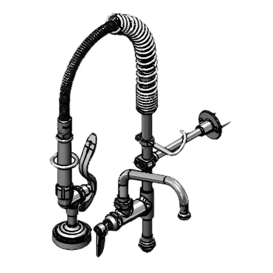 Product image #1 for T&S Brass Mini Pre-Rinse Unit Retrofit Kit with Low-Flow Spray Valve and 6 Inch Swing Nozzle