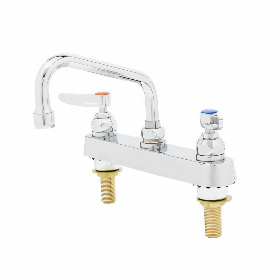 Product image #1 for T&S Brass 8-Inch Center Deck-Mount Workboard Mixing Faucet with 10-Inch Swing Nozzle and 2.2 GPM VR Aerator