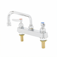 T&S Brass 8-Inch Center Deck-Mount Workboard Mixing Faucet with 10-Inch Swing Nozzle and 2.2 GPM VR Aerator
