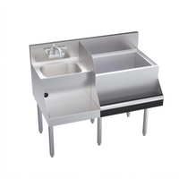 Krowne Royal Series 42-Inch Underbar Ice Bin/Cocktail Station with Right Ice Bin, Blender Station, and 10-Circuit Cold Plate