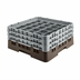 Thumbnail image #2 for Cambro Camrack® Full Size Low-Profile 36-Compartment Glass Rack with 2 Soft Gray Extenders, Brown