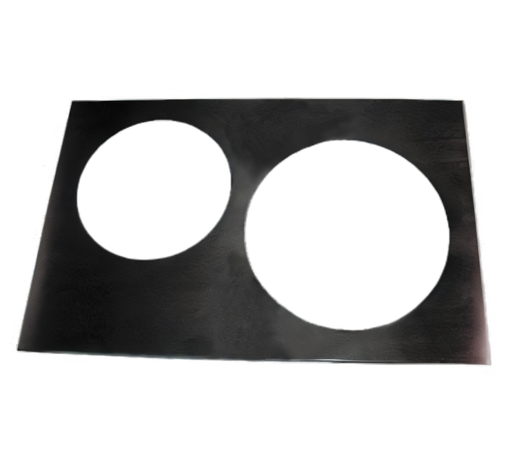 Product image #1 for APW Wyott Stainless Steel Food Bar Adapter Plate for 12 x 20 Openings with 8-1/2 in. and 10-1/2 in. Round Cutouts