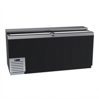 Krowne 72-Inch Flat Top Bottle Cooler with Sliding Lids and Black Vinyl Exterior