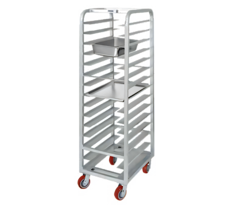 Product image #1 for Lifetime Tough Universal Extra Heavy-Duty Aluminum Steam Table Pan Rack with Casters, 10-Pan Capacity, 21 x 26 x 70 Inches
