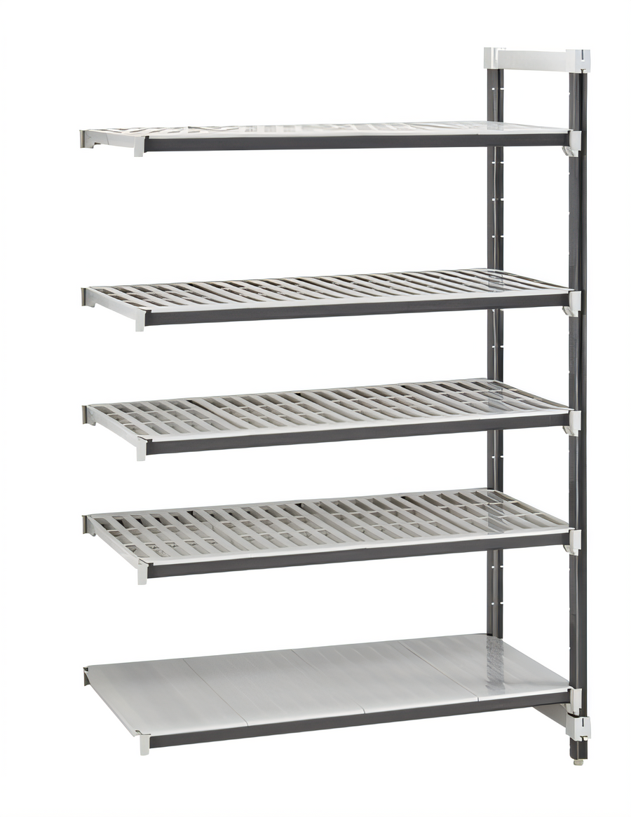 Product image #1 for Cambro Camshelving Elements XTRA 24 in. x 72 in. x 84 in. 5-Shelf Solid Stationary Add-On Shelving Unit
