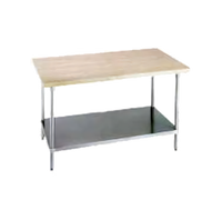 Advance Tabco H2G-248 8-Foot Maple Top Work Table with Galvanized Base and Adjustable Undershelf