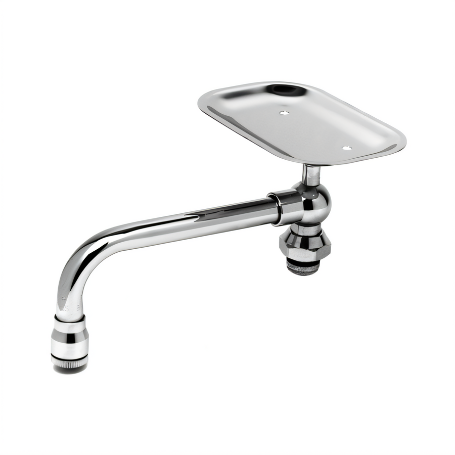 Product image #1 for T&S Brass 6-Inch Standard Swivel Nozzle Assembly with Soap Dish, Stream Regulator Outlet, 3/8-Inch Female NPT