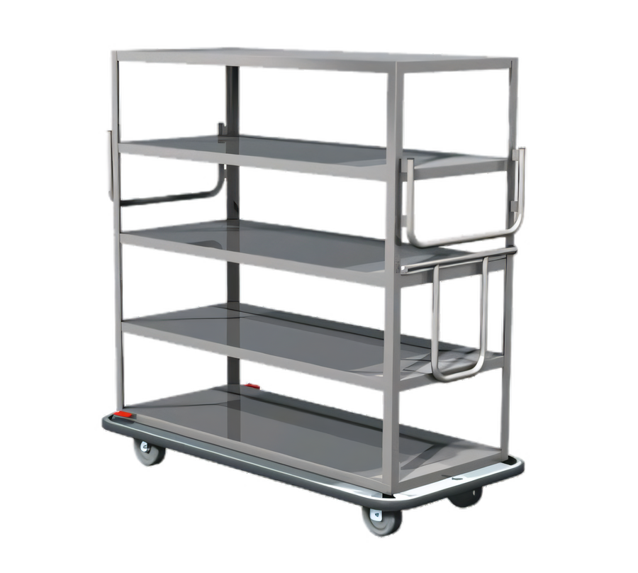 Product image #1 for Metro 64-Inch Queen Mary Banquet Cart with 6 Ledge Shelves, Stainless Steel