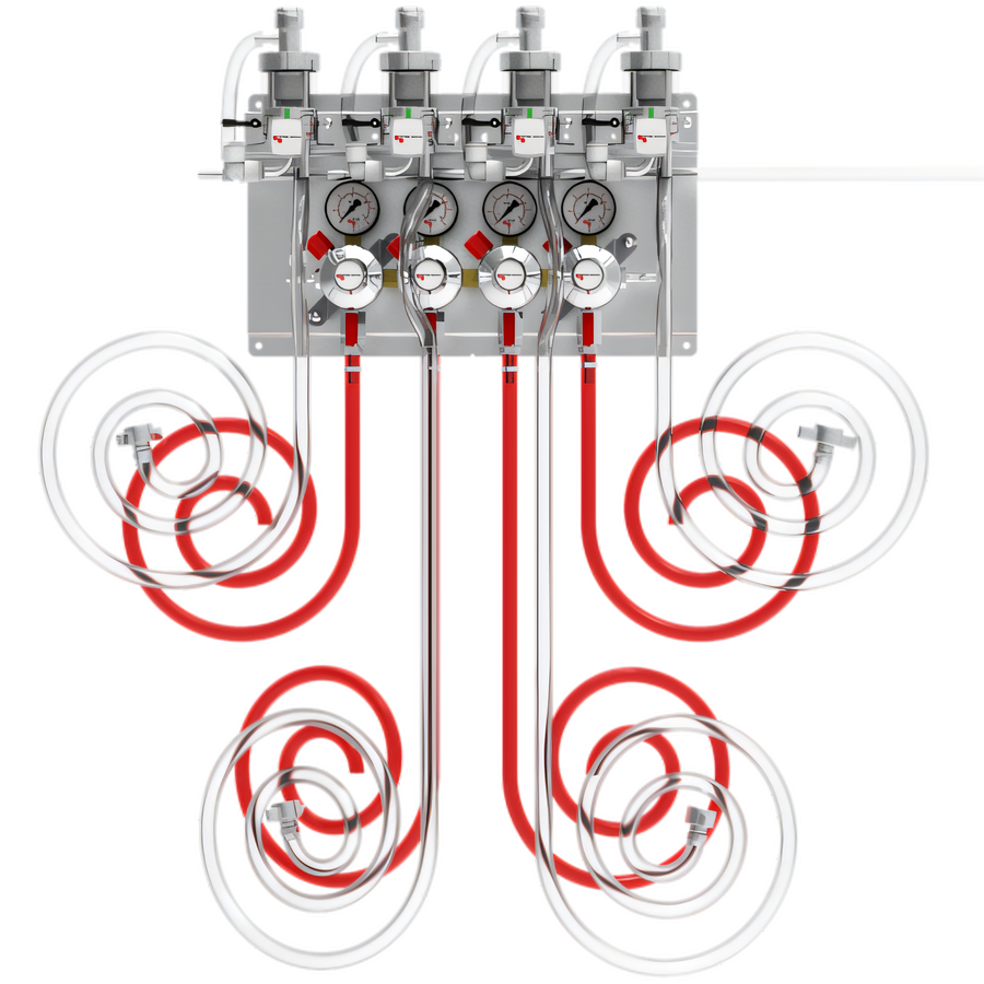Product image #1 for Micro Matic Premium+ Secondary Regulator Panel for 4 Products with Pro-Max and 3/8-Inch Hoses