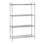 Thumbnail image #1 for Advance Tabco Special Value Series ECP-64 Stationary Wire Shelving Post, 64"H, Numbered, Chrome-Plated, Adjustable Feet