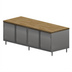 Thumbnail image #1 for Dual-Access Chef Table with Hard Maple Top and Stainless Steel Cabinet Base, 96 x 30 x 34-3/4 Inches