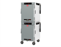 Metro HotBlox™ Wide 16-Pan Dual-Cavity Pass-Thru Insulated Holding Cabinet with Digital Touchscreen, Solid Front / Clear Rear Doors