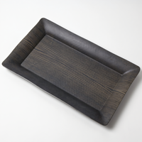 18-Inch Rectangular Walnut Wood Pattern Melamine Platter