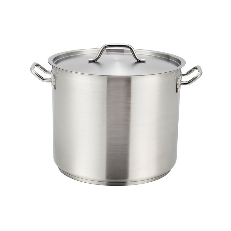 Product image #1 for Winco Premium 80 Qt Round Induction Ready 18/8 Stainless Steel Stock Pot with Cover