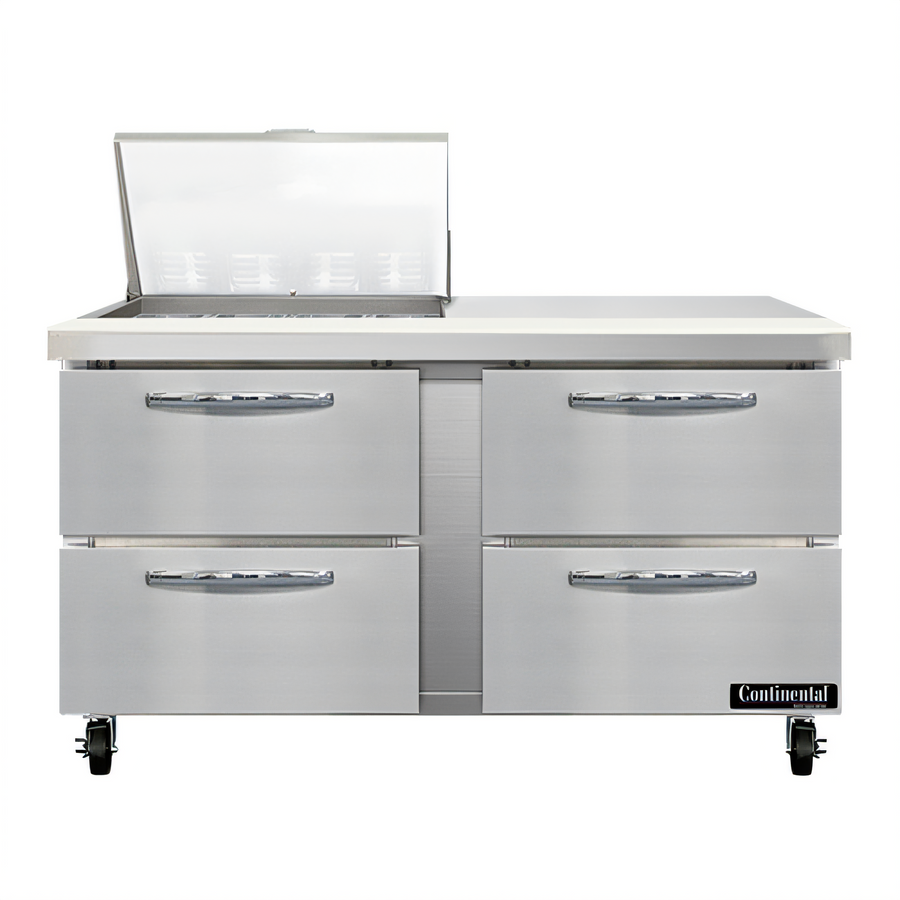 Product image #1 for Mighty Top 60" Two-Section Refrigerated Sandwich Prep Table with Drawers