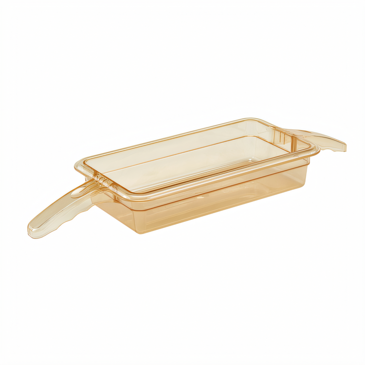 Product image #1 for Cambro H-Pan 1/3 Size Double-Handle High Heat Food Pan, 2-1/2 Inch Deep, Amber