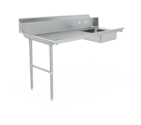 Steel Works Stainless Left-To-Right Soiled Dish Table with Pre-Rinse Bowl