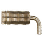 Thumbnail image #1 for Micro Matic USA BE-SK2L Beer Dispenser Shank, 1-3/4" x 1/4" I.D. Barb, Soldered Stainless Steel Elbow, Chrome Finish