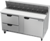 Thumbnail image #1 for Beverage-Air 60 Inch Two-Section Sandwich Prep Table with 2 Drawers, 1 Door, and 16 1/6-Size Pan Top