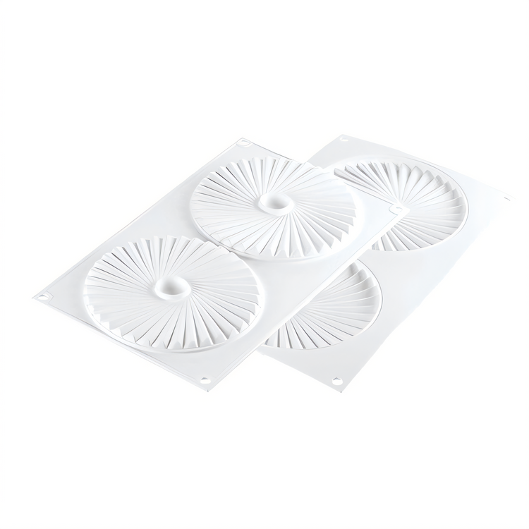 Product image #1 for Silikomart Plisse Silicone Chocolate & Candy Mold, 5.5-Inch Diameter, 2-Section
