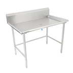Thumbnail image #1 for John Boos DST6R10-3049SBW 48-7/8"W x 30-3/8"D 16-Gauge 300-Series Stainless Steel Dish Sorting Table with 10" Backsplash