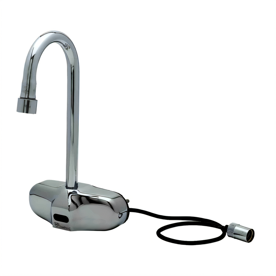 Product image #1 for ChekPoint Electronic Touchless Wall Mount Faucet with 4-Inch Centers and 4-1/8-Inch Rigid Gooseneck