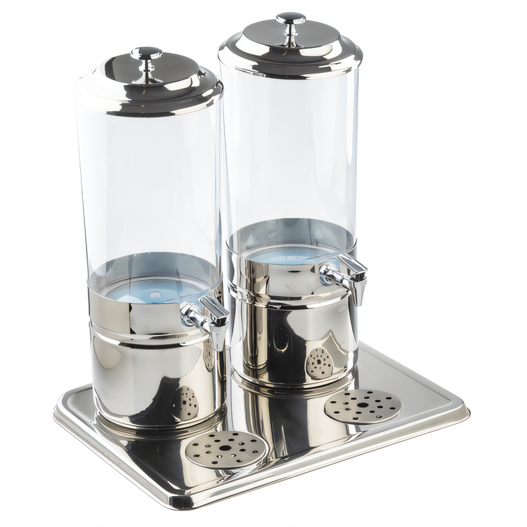 Product image #1 for Double Reservoir Polycarbonate Beverage Dispenser with Stainless Steel Base, 4 Gallon