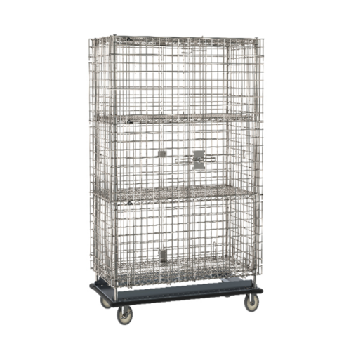 Product image #1 for Metro Super Erecta Heavy-Duty Mobile Stainless Steel Security Cage with 2 Intermediate Shelves