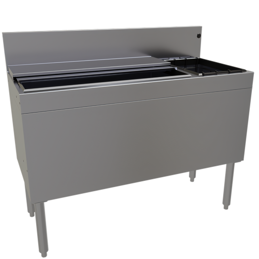 Product image #1 for Glastender Extra Deep 42-Inch Underbar Ice Bin/Cocktail Unit with 10-Circuit Cold Plate and Bottle Well Storage