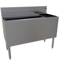 Glastender Extra Deep 42-Inch Underbar Ice Bin/Cocktail Unit with 10-Circuit Cold Plate and Bottle Well Storage