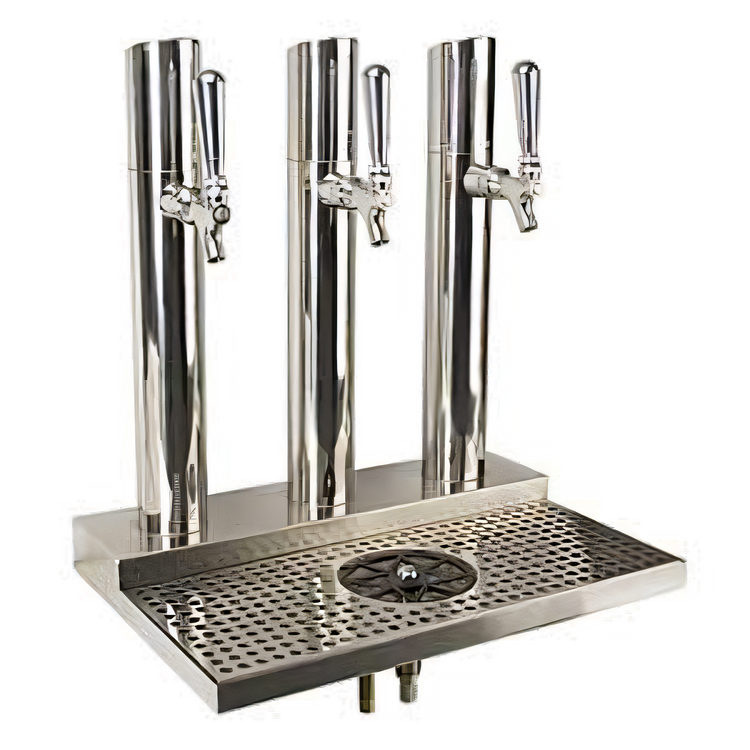 Product image #1 for Skyline 3-Column Glycol-Cooled Countertop Draft Beer Station with Integrated Drip Pan and Glass Rinser