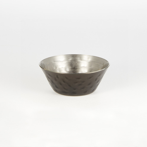 Product image #1 for American Metalcraft 1.5 oz Round Hammered Black Stainless Steel Sauce Cup