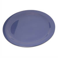 Dallas Ware 10.2-Inch Round Blue Melamine Dinner Plate with Reinforced Rim and Foot