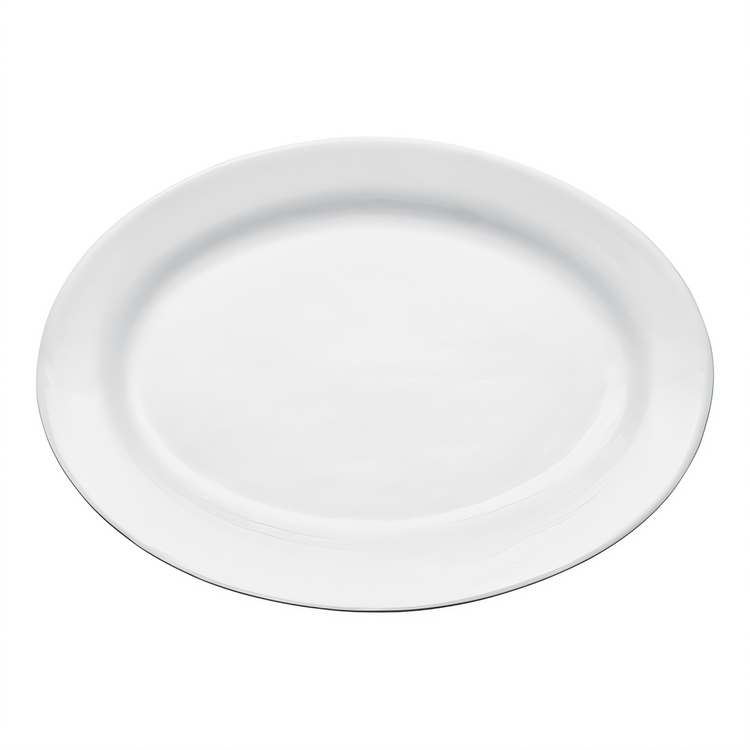 Product image #1 for Birkhall 20-Inch x 13-3/4-Inch White Oval Rolled Edge Porcelain Platter