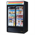 Thumbnail image #1 for True GDM-41-HC-LD Two-Section 8-Shelf Sliding Glass Door Merchandiser Refrigerator