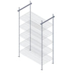 Thumbnail image #1 for Quantum TTK-C24 24-Inch Overhead Track Shelving Intermediate Kit with 86-Inch Posts, Chrome-Plated
