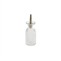 Fluted Glass Bitters Bottle with Stainless Steel and Silicone Components, 3 oz.