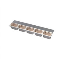 Krowne Royal Series 35-Inch Stainless Steel Bar Garnish Tray with 5 Condiment Cups