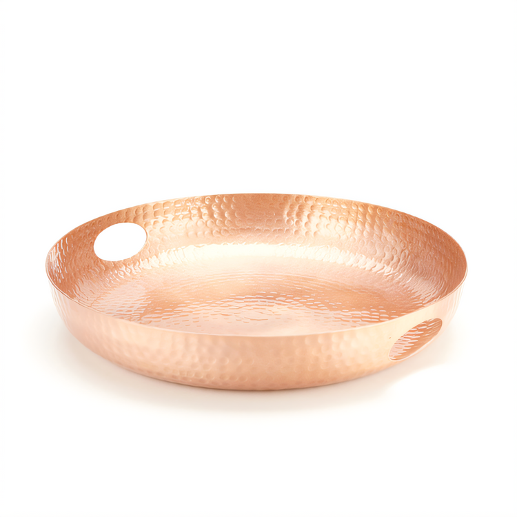 Product image #1 for American Metalcraft 16-Inch Round Hammered Copper Aluminum Beverage Tray