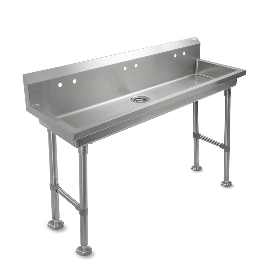 Product image #1 for John Boos Freestanding Multi-Station Hand Wash Sink, 40 x 19-5/8 Inch, 2 Sets of 4-Inch Faucet Holes