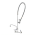Thumbnail image #1 for T&S Brass EasyInstall 8-Inch Wall Mount Pre-Rinse Mixing Faucet with Add-On Faucet, 14-Inch Swing Nozzle, and 1.15 GPM Spray Valve