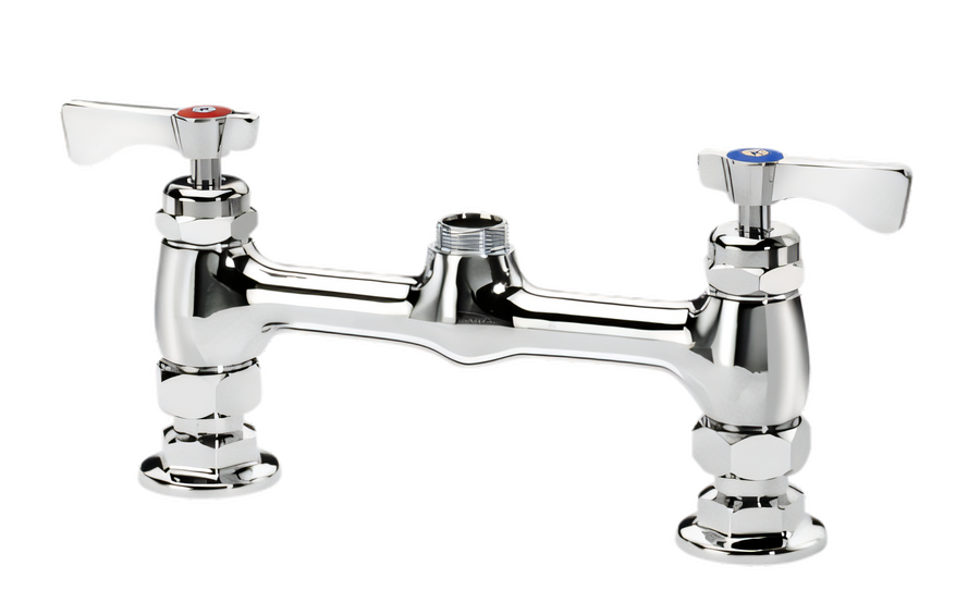 Product image #1 for Krowne Royal Series Commercial Deck-Mount Faucet Body, 8-Inch Centers, Without Spout, 1/4-Turn Ceramic Cartridge Valve