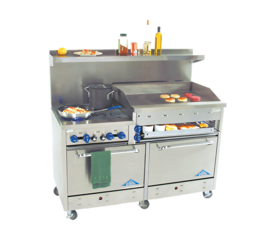 Product image #1 for Comstock-Castle 60-Inch Gas Range with 4 Star Burners, 36-Inch Raised Griddle and 2 Standard Ovens