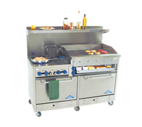 Comstock-Castle 60-Inch Gas Range with 4 Star Burners, 36-Inch Raised Griddle and 2 Standard Ovens