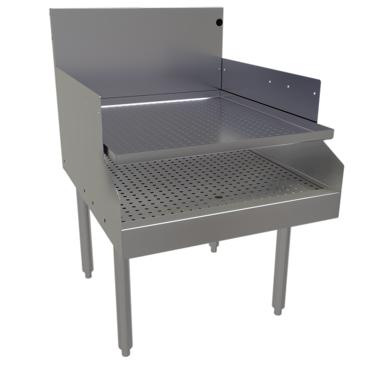 Product image #1 for Glastender RDBB-24S Free Standing Recessed Drainboard, 24 Inch W x 29 Inch D, Stainless Steel
