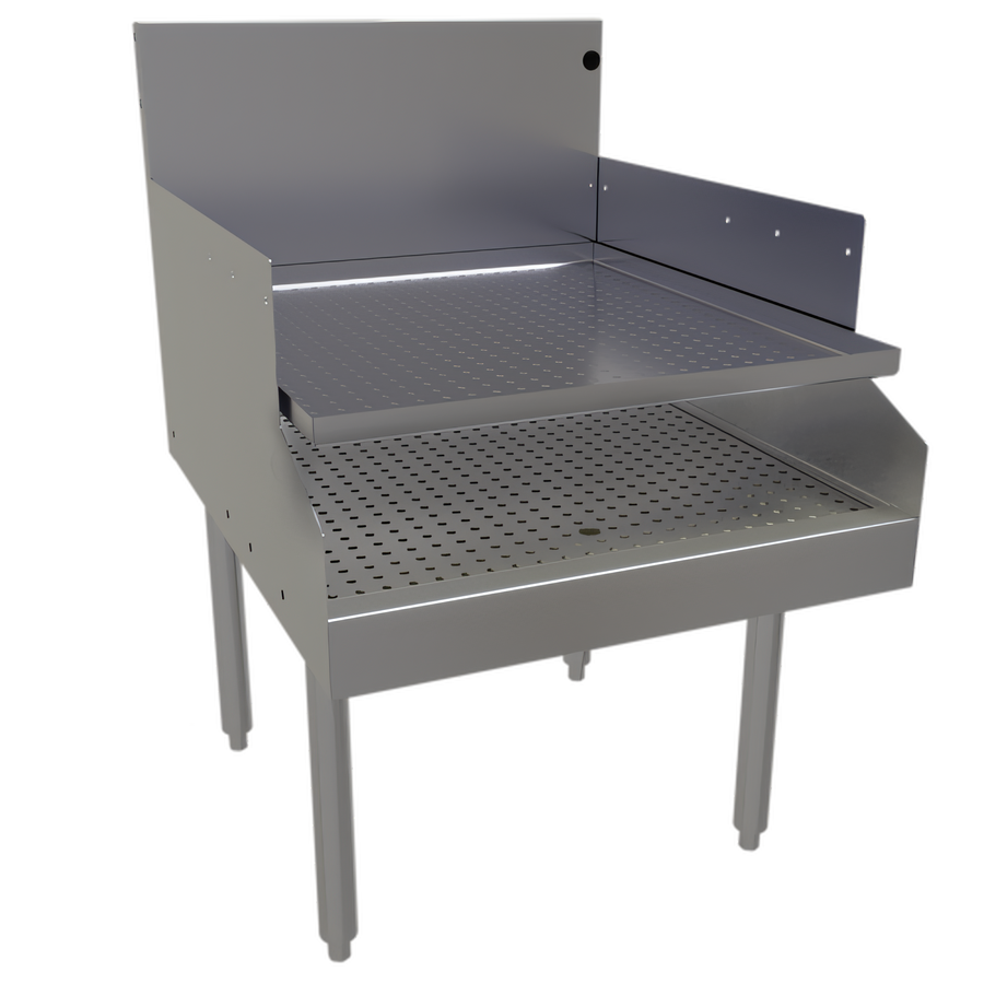 Product image #1 for Glastender RDBB-24S Free Standing Recessed Drainboard, 24 Inch W x 29 Inch D, Stainless Steel