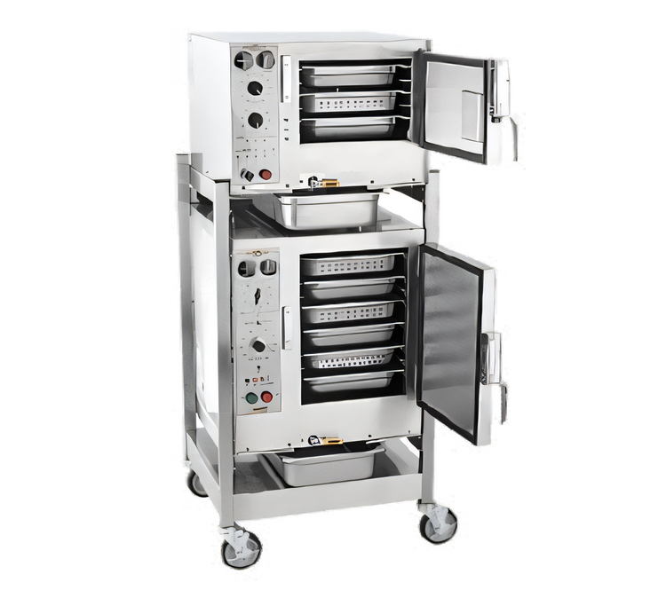 Product image #1 for AccuTemp Steam'N'Hold Two-Compartment Boilerless Convection Steamer with Stand and Casters, Electric, 240V