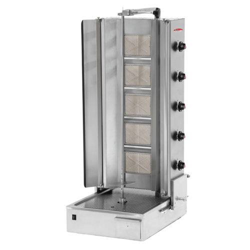 Product image #1 for BakeMax 5-Burner Gas Vertical Broiler / Shawarma Machine, 220 lb Capacity