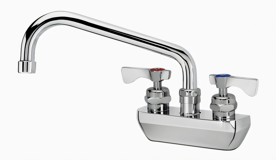 Product image #1 for Krowne Royal Series Commercial Splash-Mounted Faucet with 8-Inch Swing Spout, 4-Inch Centers