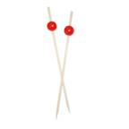 Thumbnail image #1 for Town Equipment 51604R/CS Red Ball-Top Wooden Cocktail & Party Picks, 25 per Pack